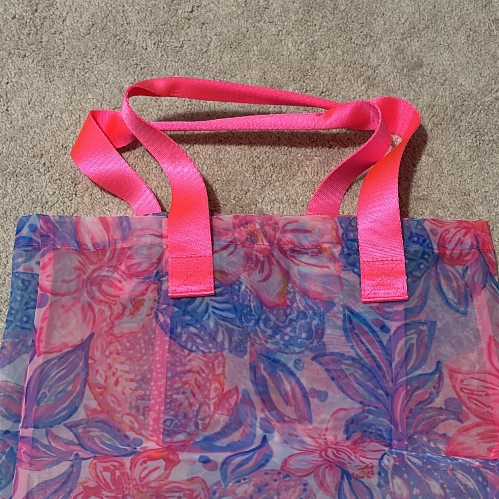 ✨FINAL HR TO BUY✨ NWOT Lilly Pulitzer Tote Lilly Pulitzer Bag Mesh Turtle GWP - Picture 7 of 8